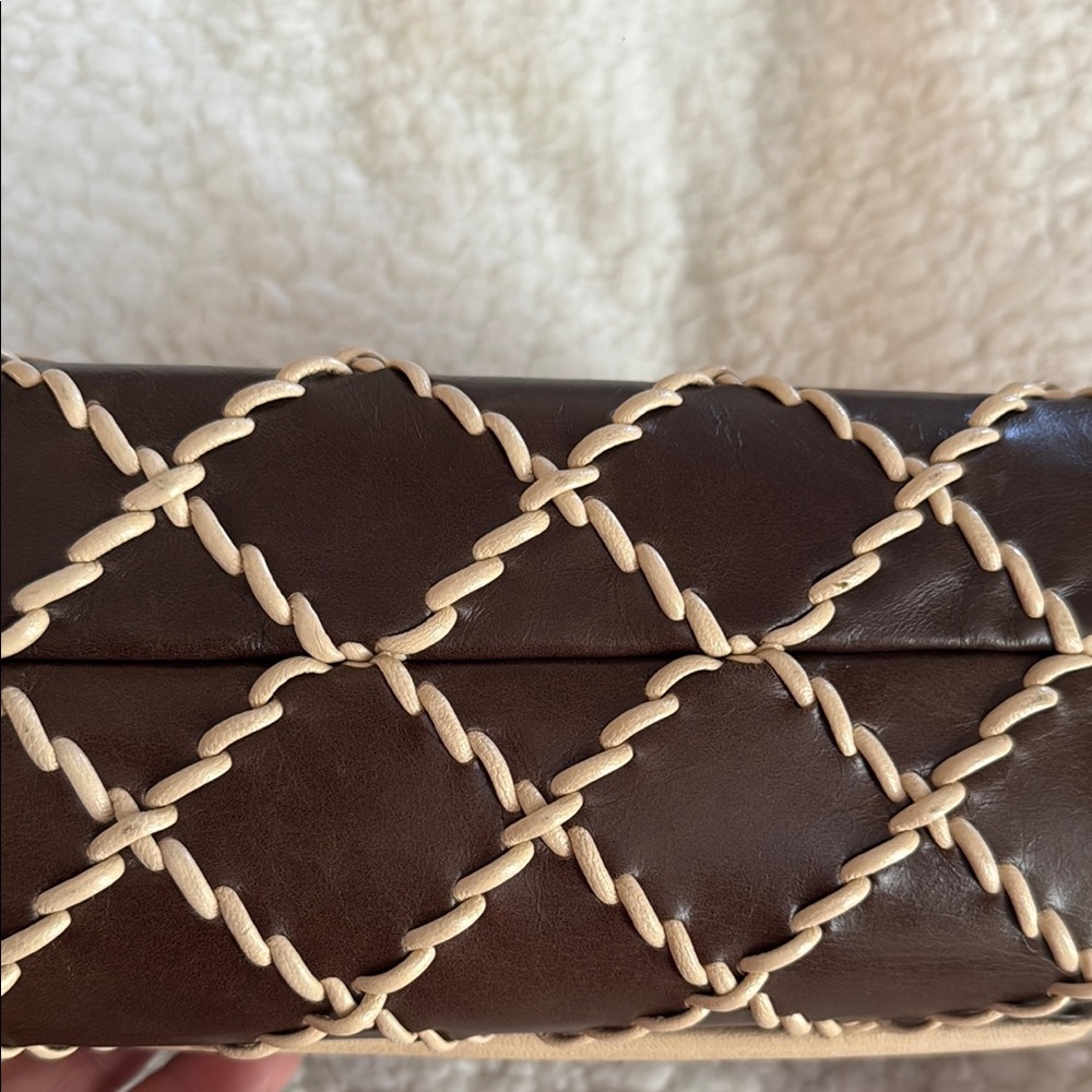 Tory Burch Fleming Brown and Cream Quilted Shoulder Bag - Picture 5 of 12